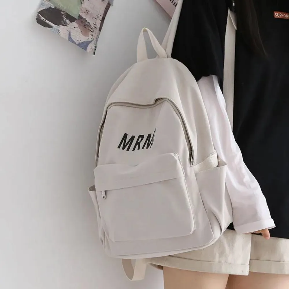 Japanese Women\'s Backpack Fresh Korean Multi functional Instagram Student Forest Large Capacity Backpack Solid Color