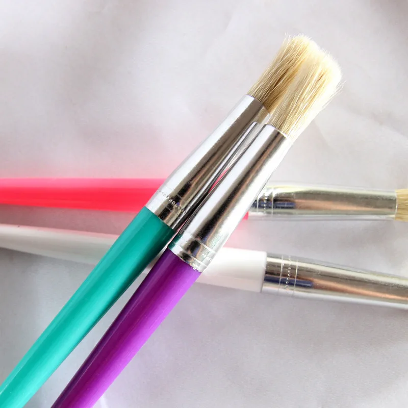 4 Pcs/set Hard Bristle Paintbrush Children\'s Colored Plastic Holder Painting Brush for Oil Acrylic Graffiti DIY Art Supplies