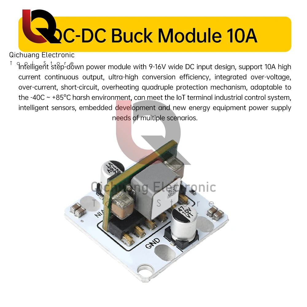 DC9-16V إلى 5 فولت محول طاقة 10A وحدة PCBA صغيرة باك منظم التنحي الجهد استقرار وحدة لمستشعر الذكاء