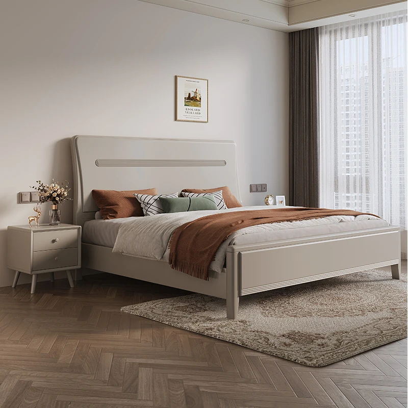 Solid Wood Bed Frame, Handcrafted Natural Solid Wood Platform Bed, No Box Spring Needed, King Queen Full Single Size