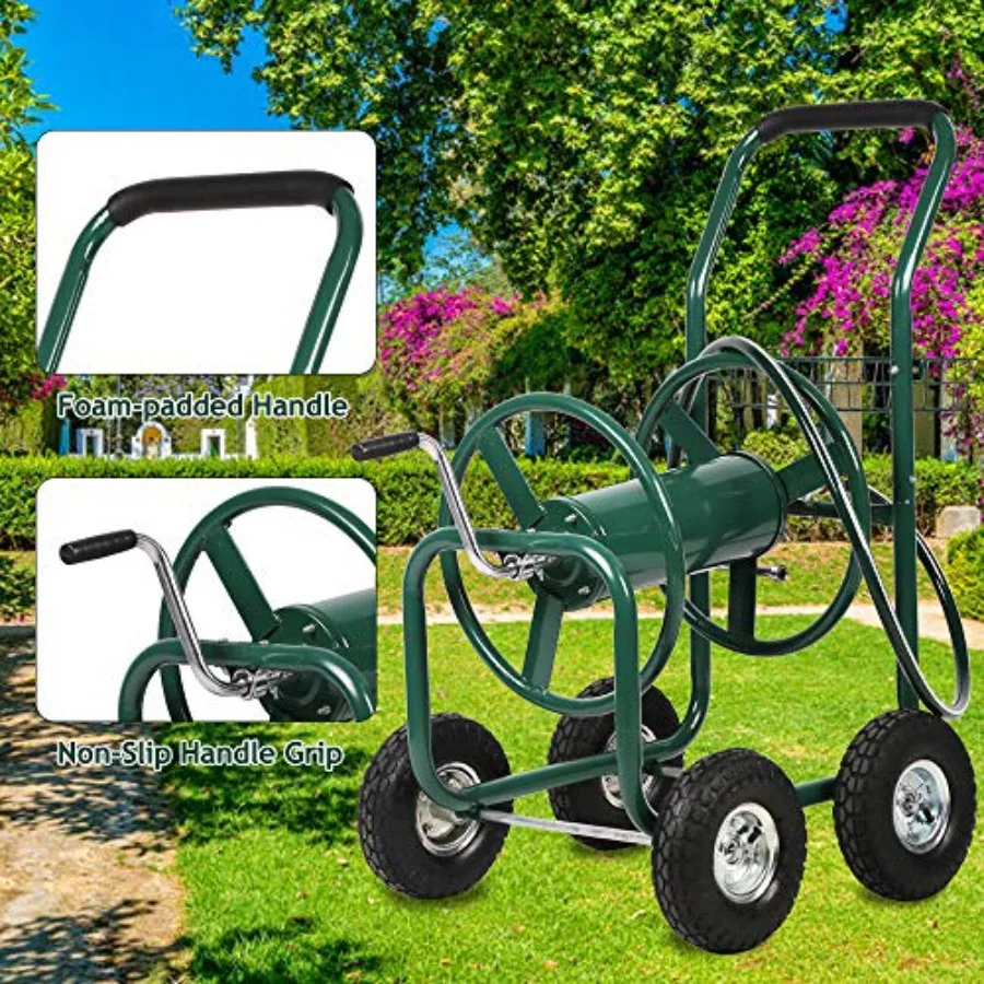 أفضل عربة بكرة خرطوم حديقة الفناء مع عجلات لزراعة المياه في الفناء الخارجي والبستنة والعناية بالحديقة وخطة مائية شديدة التحمل #5