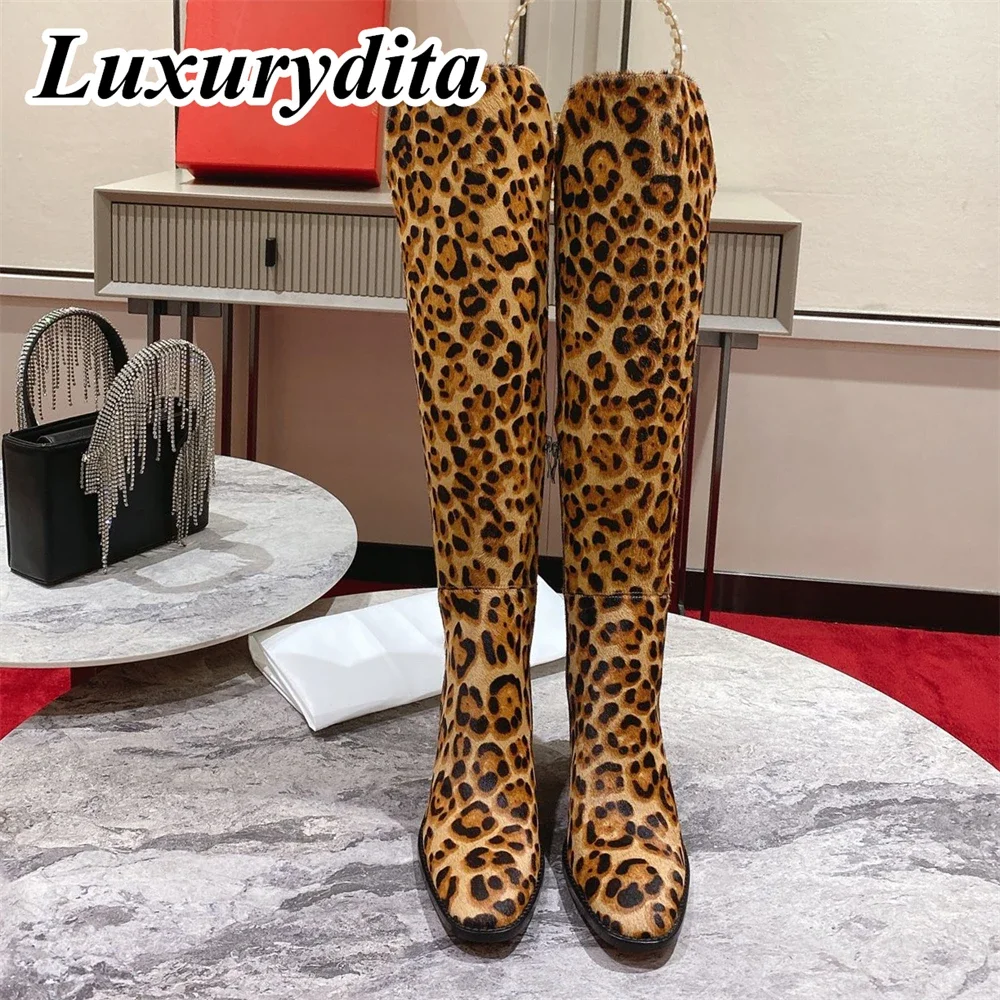 

Top Quality Womens High Heel Boots Luxury Fashion Women Ankle Boots Designer Red heel leather sole over the knee boots 0657