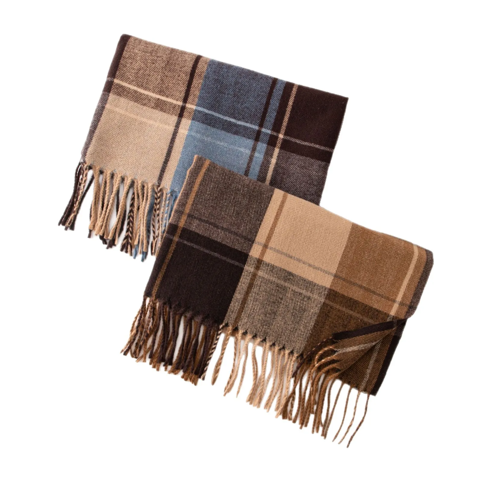 

New Plaid Cashmere-like Scarf Women Men Autumn Winter Korean Style Fashion Shawl Hijab Hair Wrap Simple Warm Large Neck Warmer