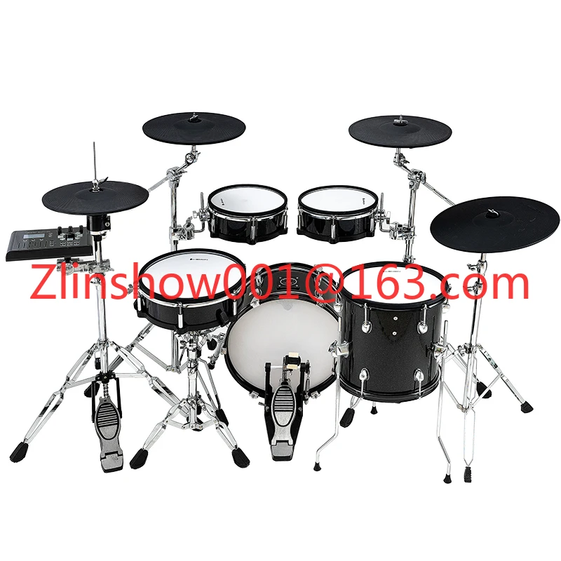 Drum Pad 10 inch  Dual Zone Wooden Mesh Drum Parts for Electronic Drum with Tom Holder & Clamp