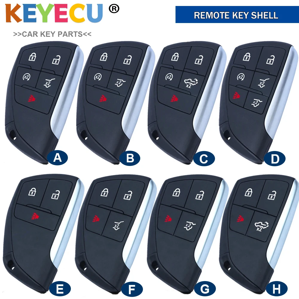 KEYECU Smart Remote Key Shell Case Flip 3 4 5 6 Buttons for Chevrolet Suburban Tahoe Silverado Buick Envision GMC YG0G21TB2