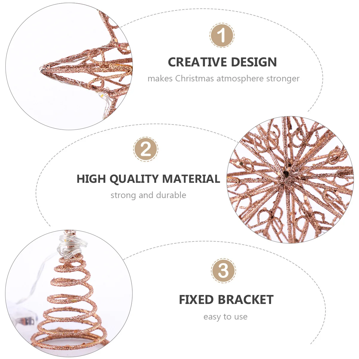 

8 Pointed Star Tree Topper Metal Gold Iron Ornament For Christmas Holiday Party Festival Decor Treetop Xmas Tree Accessory