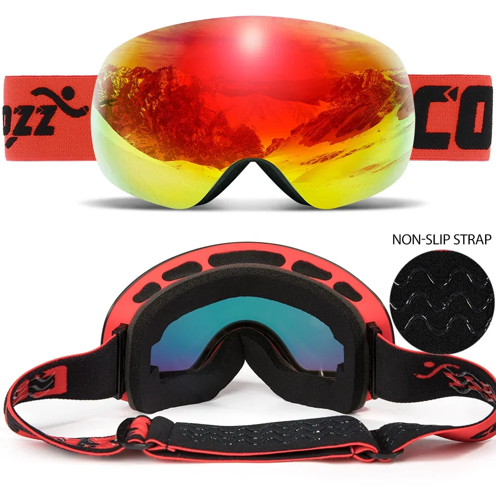 COPOZZ Outdoor Sports Ski Goggles UV400 Protection Ski Mask Male Female Anti-Fog Big Face Snow Glasses Snowboard Skiing Eyewear