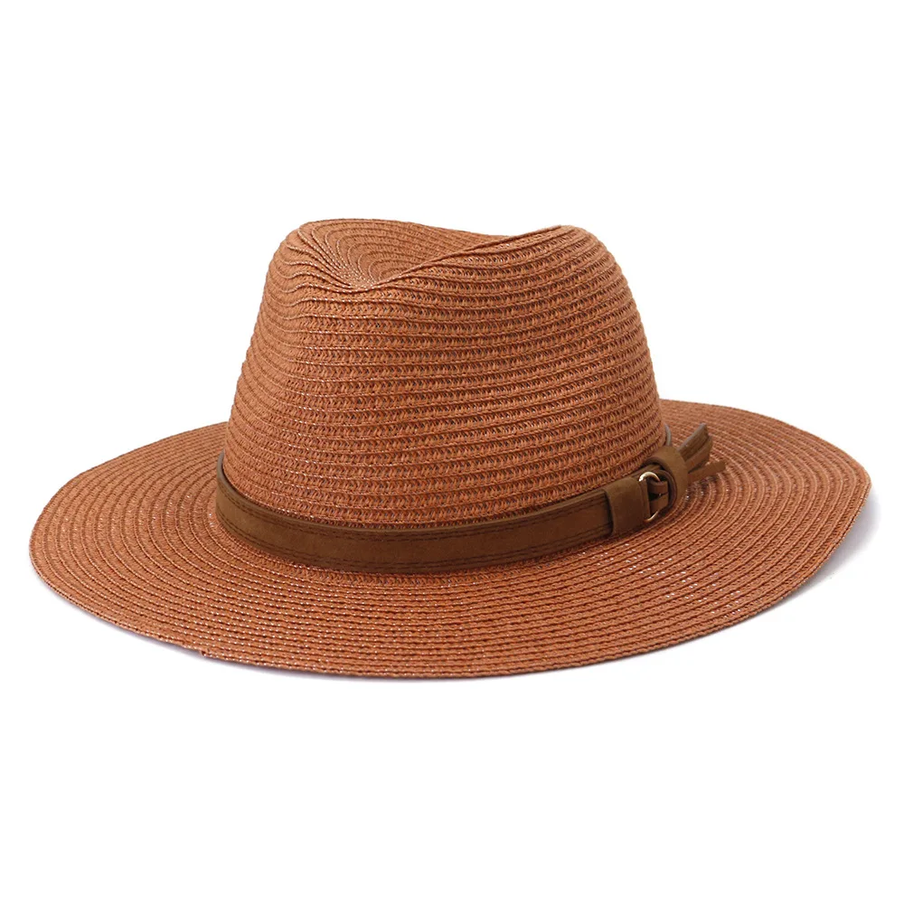 BUTTERMERE Stroh Hut Frauen Sommer Hut Britischen Stil Gelb Panama Hut Breite Krempe Fedora Breiter Krempe Sombrero Frauen Kappe 56-58cm