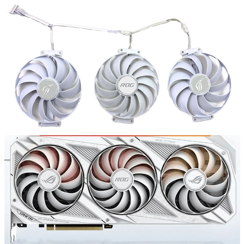 

ASUS NEW 95MM 7PIN CF1010U12S RTX3070 GPU Fan，For ASUS ROG Strix RTX3090 3080TI 3080 3070TI 3070 White Graphics card cooling fan