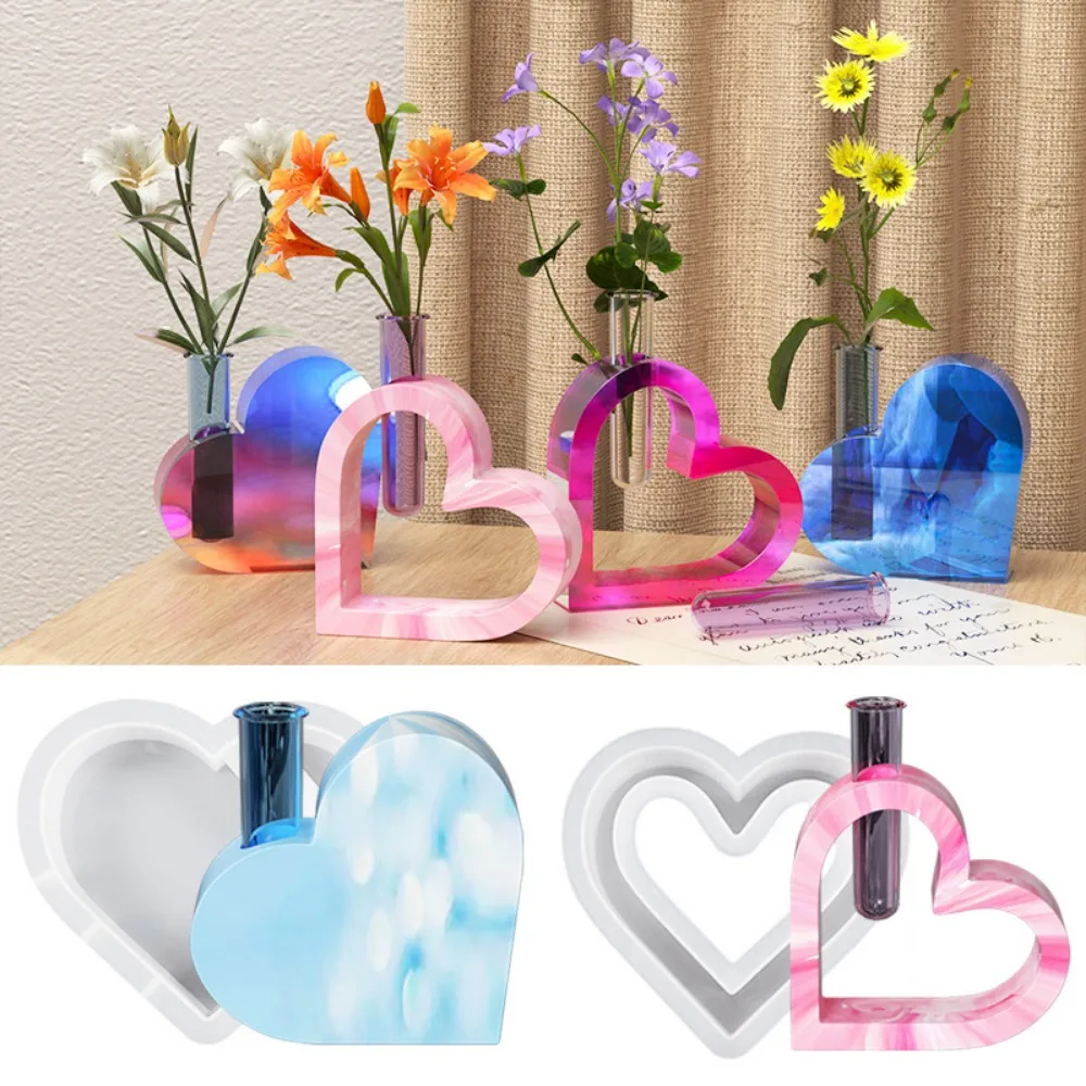 Arched Square Rectangular Round Hydroponic Vase Silicone Mold DIY Gypsum Concrete Cement Test Tube Vase Epoxy Resin Molds