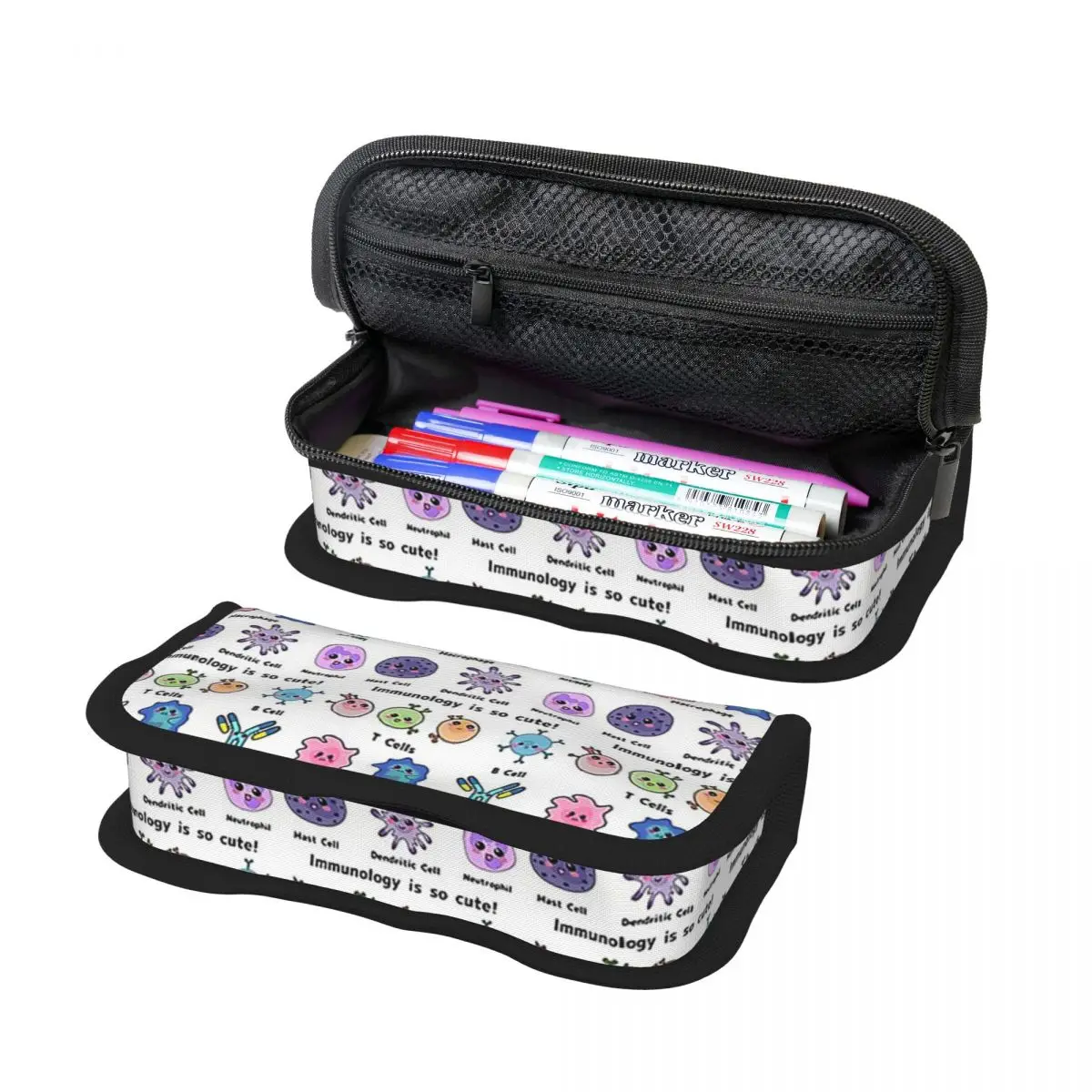 Immunology Is So Cute Version 2 Pencil Case Pen Holder Big Capacity Pen Box Pencil Bag for Boy Girl Gifts