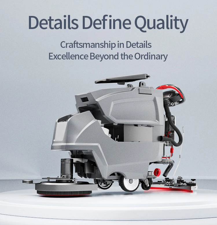 Floor Cleaning Scrubbing Machine Hand Push Cleaning Brush Scrubber Road Walk Behind Floor Sweeper Machine