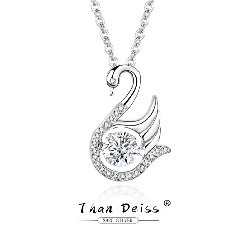 Swan Love S925 Sterling Silver Necklace Female Beating Heart Japanese And Korean Wind Spiritual New Moissanite Collarbone Chain