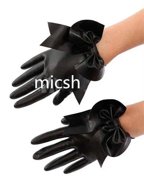 

100% Latex Gloves Rubber Cosplay Clubwear Fingerless Elbow Glove 0.4mm S-XXL