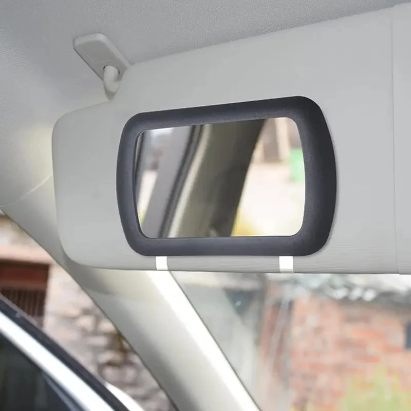 Adjustable Strap Car Interior Makeup Mirror Shockproof Frame Auto Cosmetic Mirror