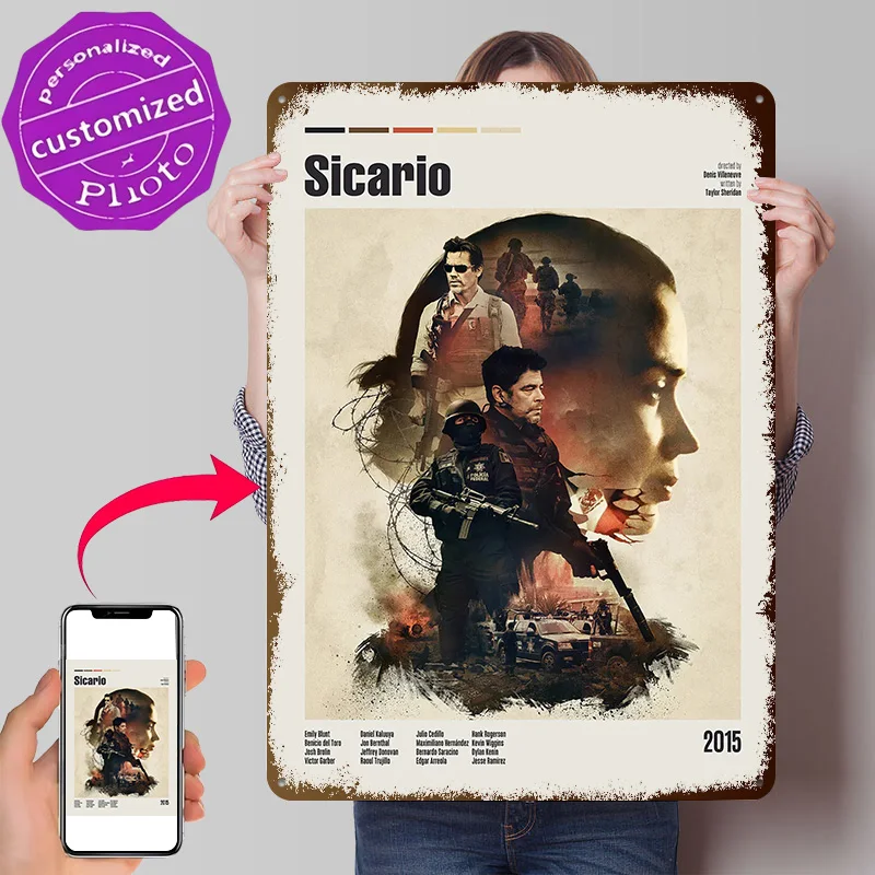 Sicario Movie Metal Poster Perfect Gift for Fans Lovers Personalized Wall Art Metal Sign for Decoration Garage Decorations House