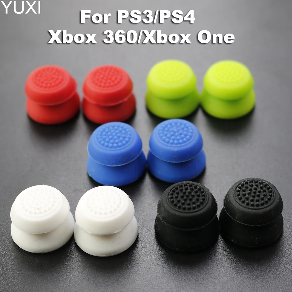 YUXI 1PCS Silicone Analog Thumb Extender Grips For PS4 Pro Slim Controller for PS3 PS4 for XBox 360 Xbox one Controller