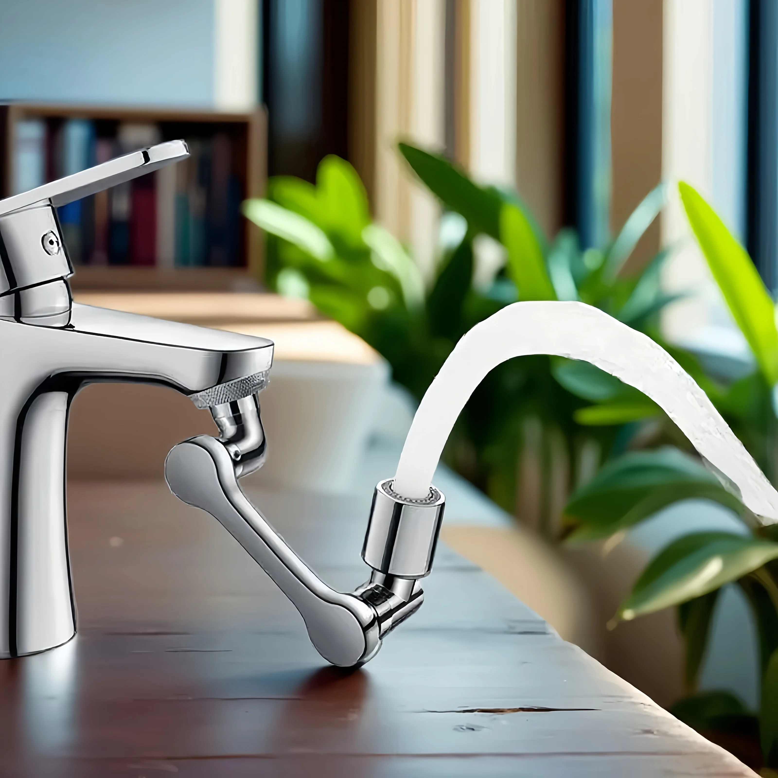 

360° Foldable Multi-Angle Tap Aerator Single-Hole Washbasin Extender Splash-Proof Water-Saving Gadget For Kitchen Bathroom