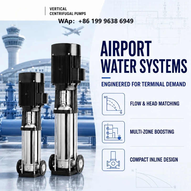 High Flow Low Pressure Stainless Steel Vertical Multistage Centrifugal Booster Pump for Airport Water Supply Systems