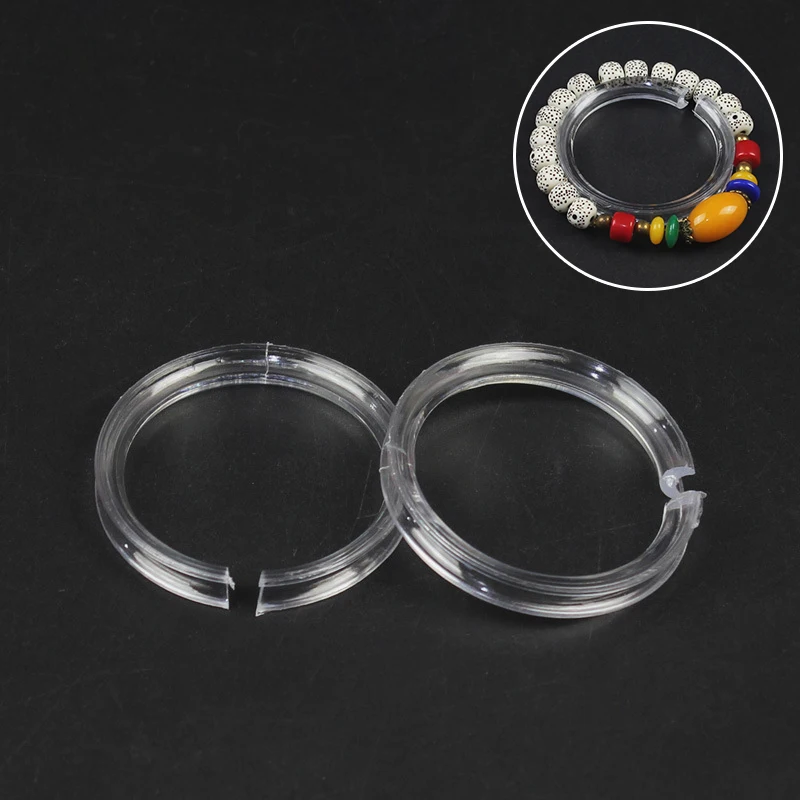 10Pcs Clear Acrylic Circle Jewelry Display Stand Rack Desktop Counter Organizer Holder Bracelets Jewelry Showcase Shelf Case