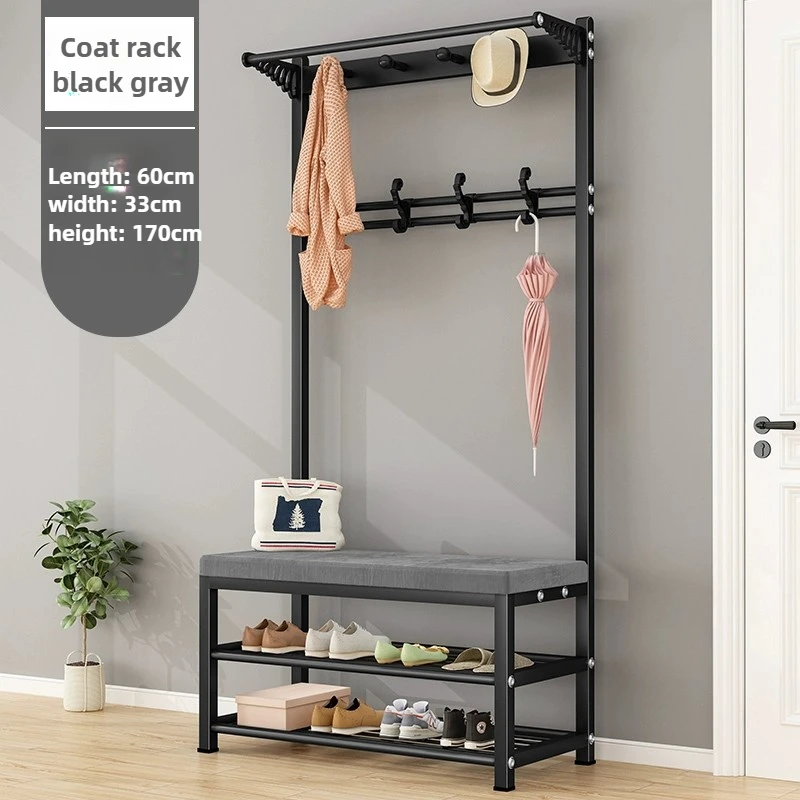 Shoe Changing Stool,Clothing Shelf,Floor To Ceiling Shoe Rack,Hanging Clothes Rack,Integrated Entrance Shoe Cabinet,Bag Rack