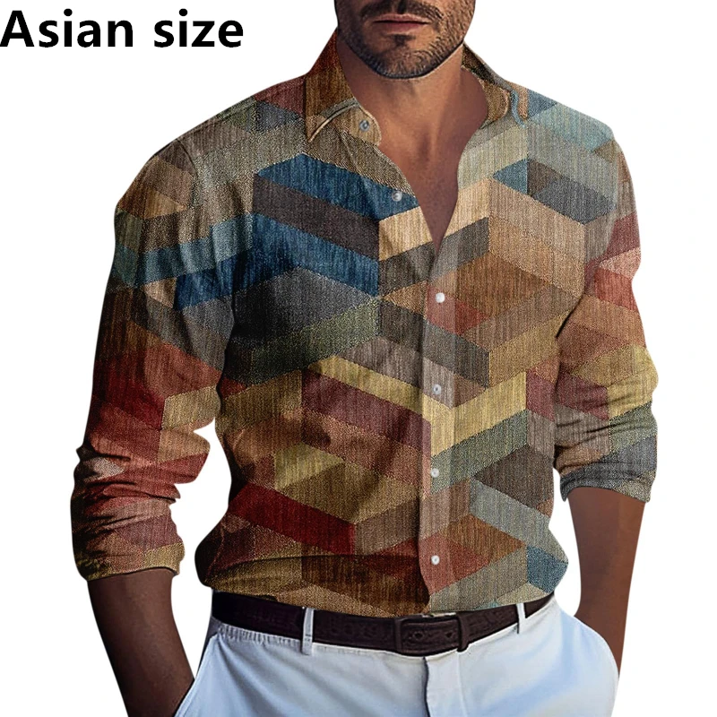 

Мужская рубашка с длинным рукавом, повседневная одежда с 3D принтом, повседневная мода, гавайские мужские топы на пуговицах с лацканами, индивидуальная одежда унисекс