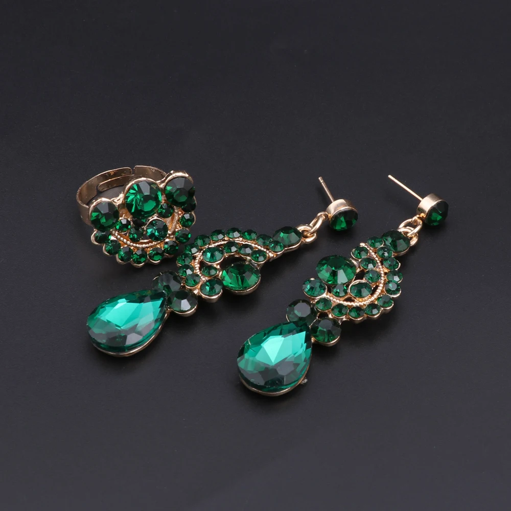 New Exquisite Dubai Jewelry Set Luxury Gold Color Nigerian Wedding African Beads Necklace Earrings Set Costume Design