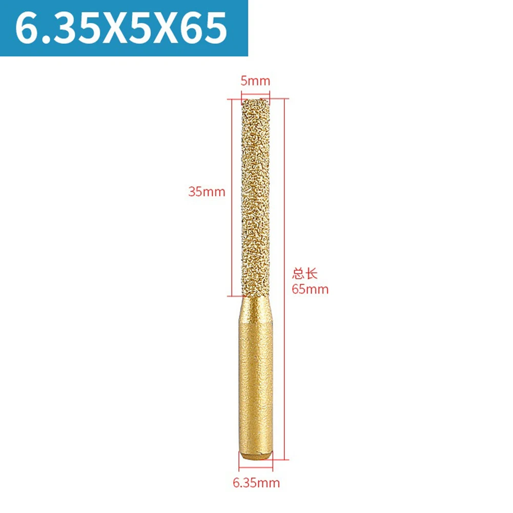 6 35mm Straight Shank Router Bits 2Pcs Brazed Emery Milling Cutter for Granite Stone and Ceramic Tile Edge Cutting Applications