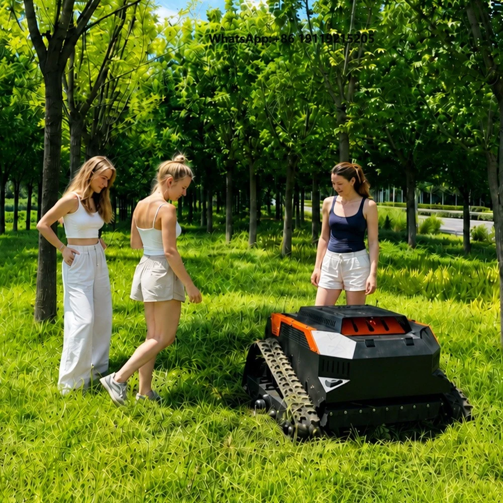 High Efficiency Remote Control Lawn Mower 800mm Cutting Width 20-150mm Adjustable Cutting Height for Orchard Farm