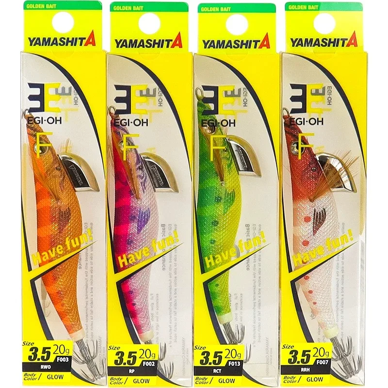 YAMASHITA Super Glow EGI-OH WANG F 2.0 2.5 3.0 3.5 SQUID JIG LURE WOODEN SHRIMP BAIT CUTTLEFISH OCTOPS BOAT FISHING