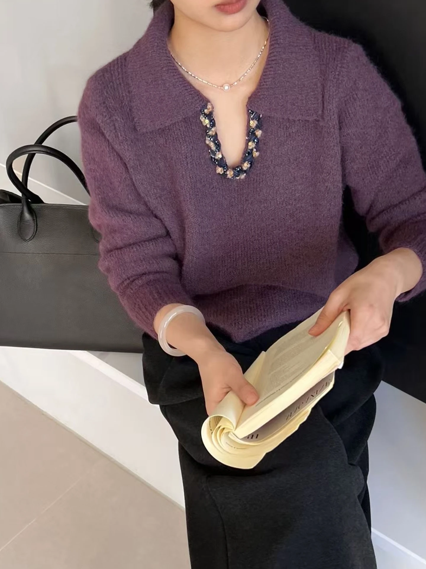 Comodo maglione di lusso Camere Long Sve da donna Top lavorato a maglia sopra la testa Faionable Versatile abbigliamento autunnale per l'età