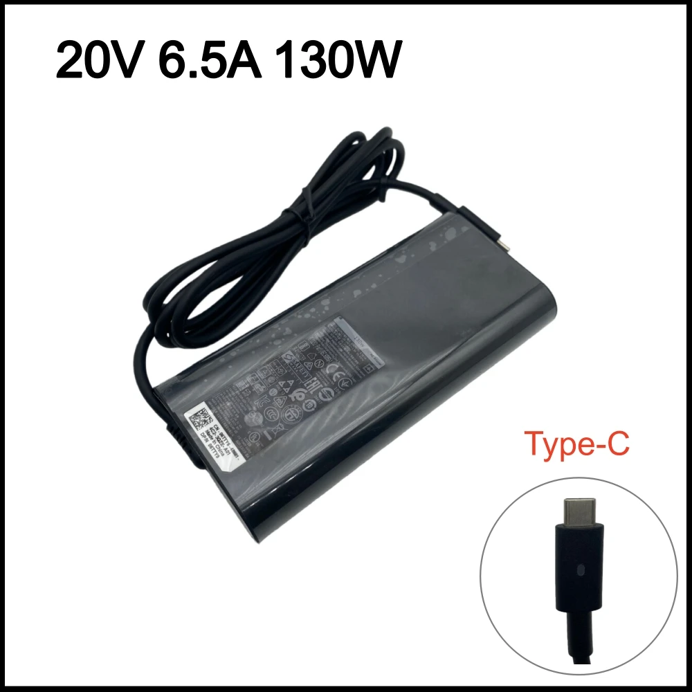 20V 6.5A 130W Type-C Laptop Adapter Charger For Dell XPS 15 9500 9510 XPS 17 9720 9730 Alienware M17 R3