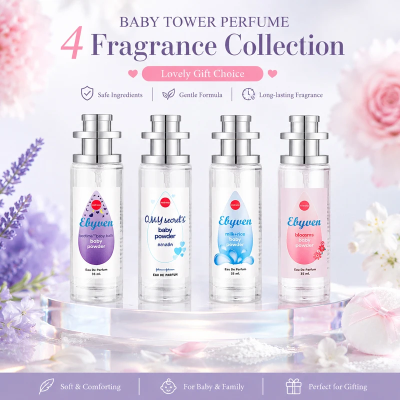 2pcs 35ml Baby Powder Perfume for Women Long Lasting Eau de Parfum Spray 4 Scents Milk Rice Lavender Floral Travel Fragrance view 5