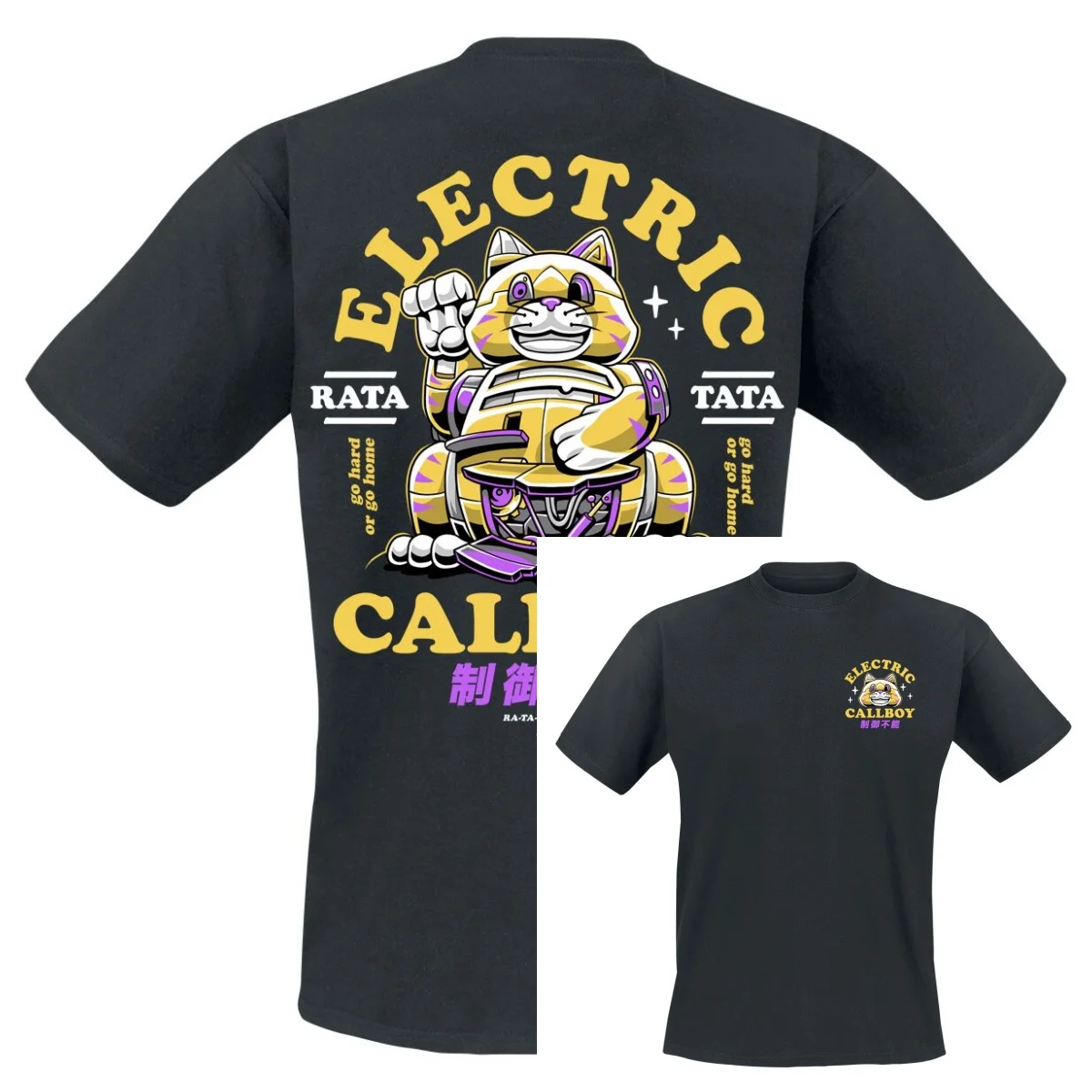 2026 Retro Electric Callboy Cotton Band Shirt Unisex Summer Short Sleeve Fashion Brand Tee Luxury Casual Vintage Ins Y2k