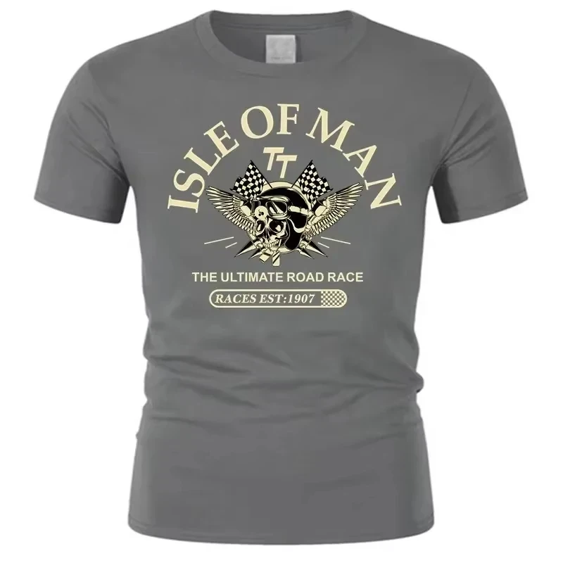 Men's Tshirt Isle of Man TT Races Skull Helmet T-Shirt 2025 Fashion Tees EST1907