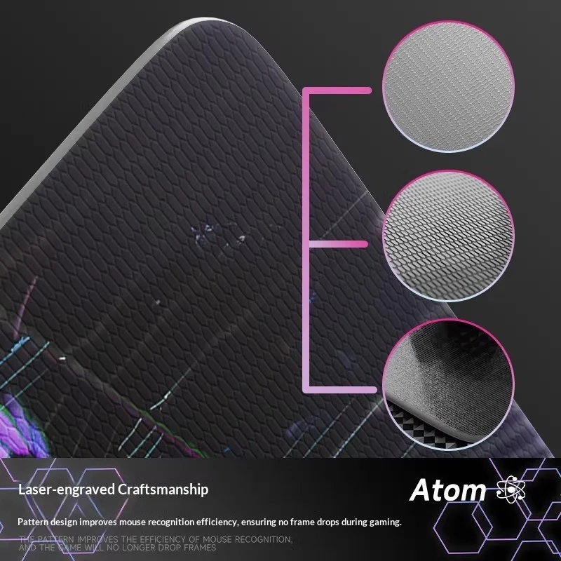 ATOM TRANSFER Glass Mousepad FPS Smooth and Speed Mouse Pad Dirt-resistant and Durable Coated Surface For TTK APEX CSGO PC Gifts