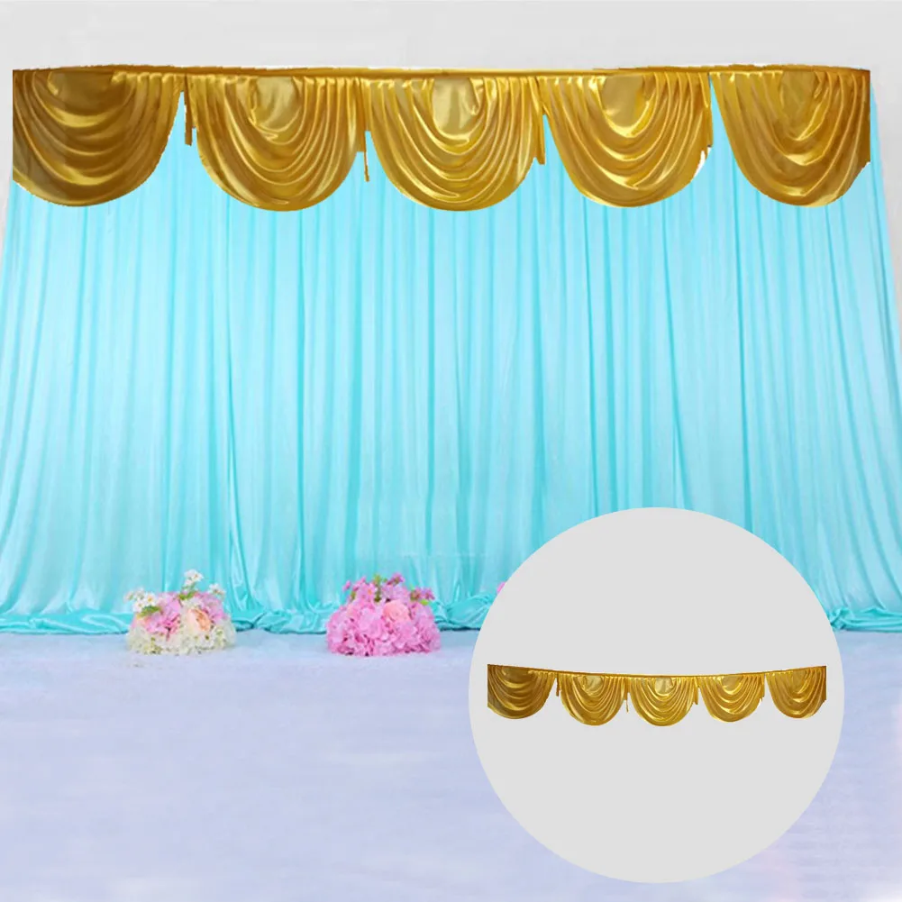 Wedding Decorate Event Party Stage Smooth Panel Top Table Arch DIY Ice Silk Backdrop Curtain Photograph Stage Closing Background