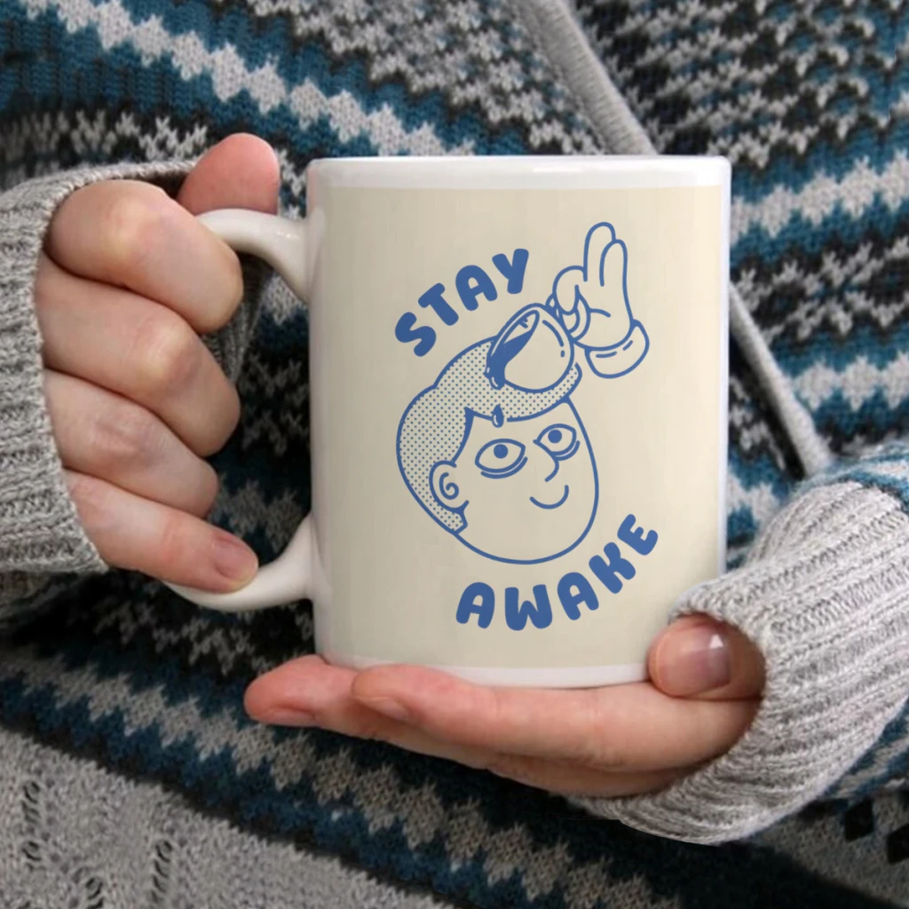 

Stay AwakeCoffee Mug Tea Cup 11oz Coffee Cup Funny Birthday Ceramic Mug Personalized Cup