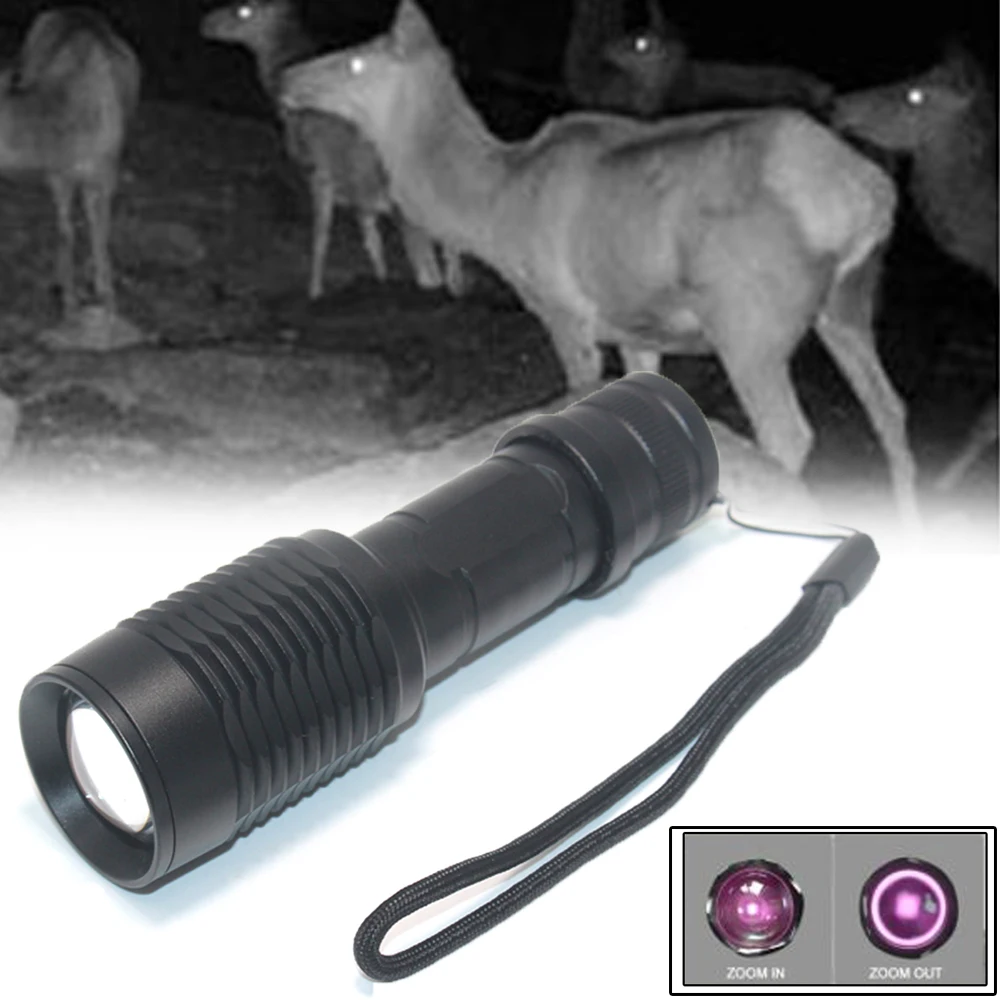 

Zoomable LED Flashlight Infrared 850nm IR Flashlight Night Vision 940nm Zoom LED Flash Light Hunting Flashlight 18650 Torch