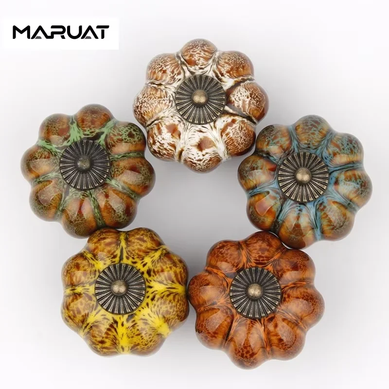 Ceramic Furniture Handles Kitchen Cabinets Bedrooms Wardrobes Dressing Tables Storage Rooms Cabinet Doors Pumpkin Handles