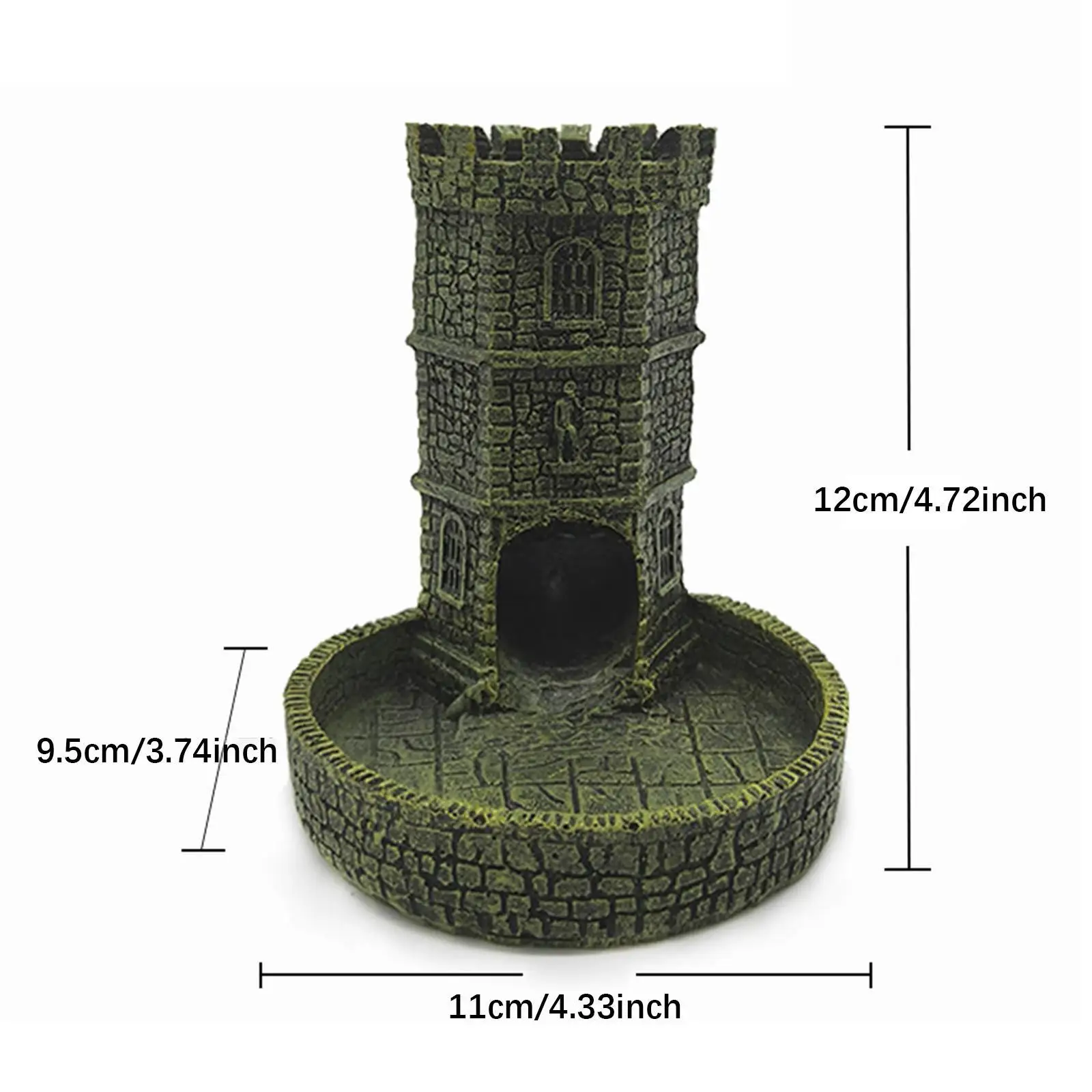 Castle Dice Tower Dekoracja stołu Resin Dice Rolling Tower dla graczy prezentów
