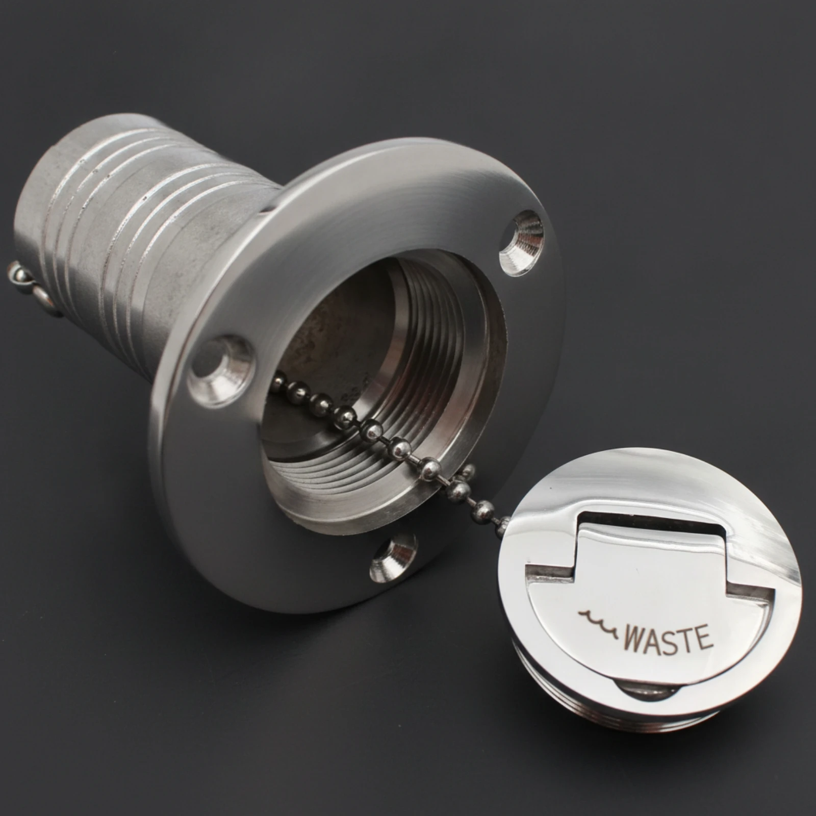 Hinged Cap Fuel Port Corrosion-Resistant Flip-up Fuel Tank Access Fitting Liquid Access Port with Mounting Screws Sleek