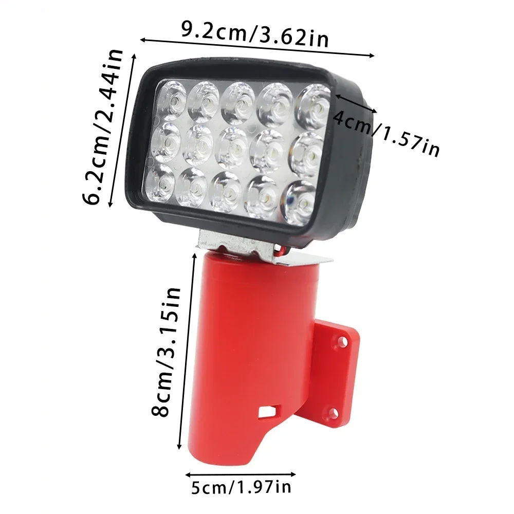 15 cuentas LED luces de trabajo linterna foco antorcha para Milwaukee para M12 12V Li-ion batería 48-11-2420 lámparas de Camping al aire libre