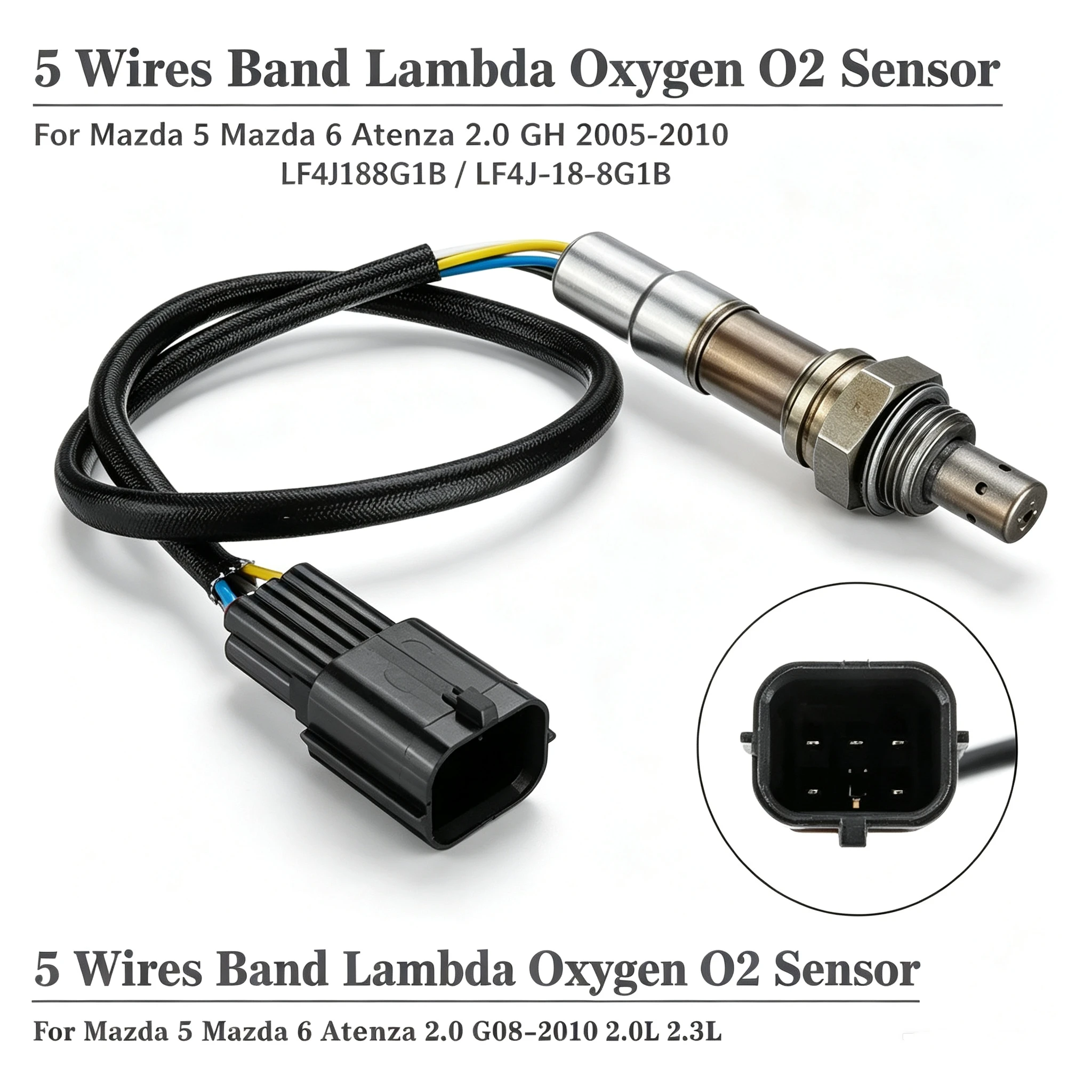 LF4J188G1B Lambda Sensor 5 Wires Band Oxygen O2 Sensor For Mazda 5 Mazda 6 Atenza 2.0 GH 2005-2010 No# LF4J-18-8G1B
