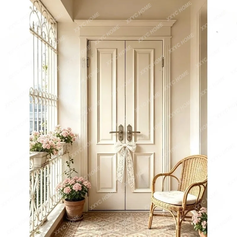 XX solid wood paint bedroom room opposite door indoor double door customization