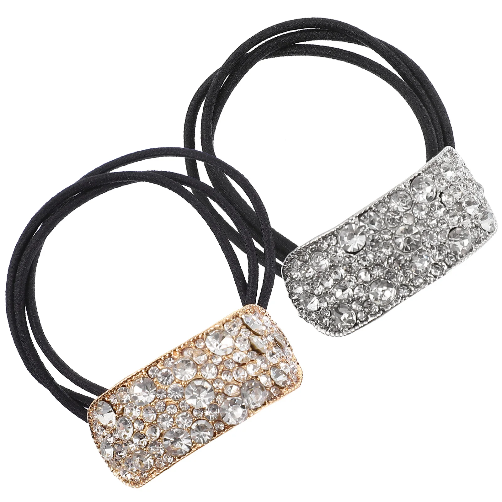 

2pcs Rhinestone Bands Ponytail Holder Bracket Cuff Buckle Cuffs for Daily Wear Parties Rhinestone Ponytail Buckle Cuffs All Hair