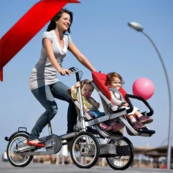 Parent-child bicycle Reverse loading mother and child car Portable folding high landscape three-wheeled parenting scooter