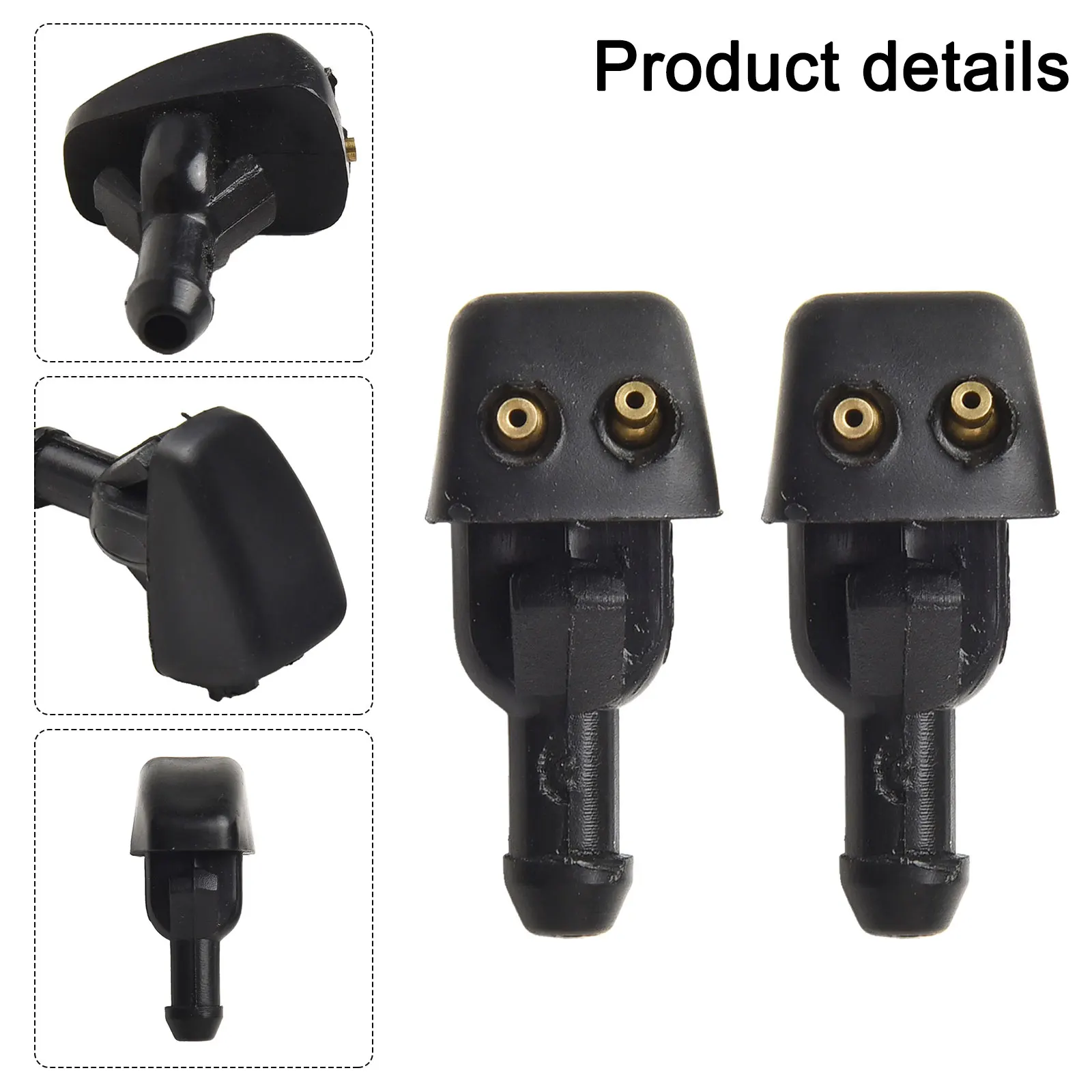 2 قطعة فوهة فوهة الجبهة اليمنى اكسسوارات أسود قطع غيار السيارات الخارجية الخارجية لفورد غسالة الزجاج الأمامي أجزاء