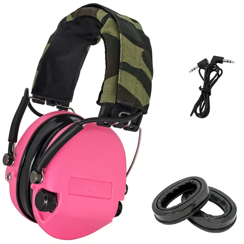 

MSASordin Tactical Air Gun Headset Electronic Hearing Protection Shooting Headset（ Pink） with Gel Earmuffs