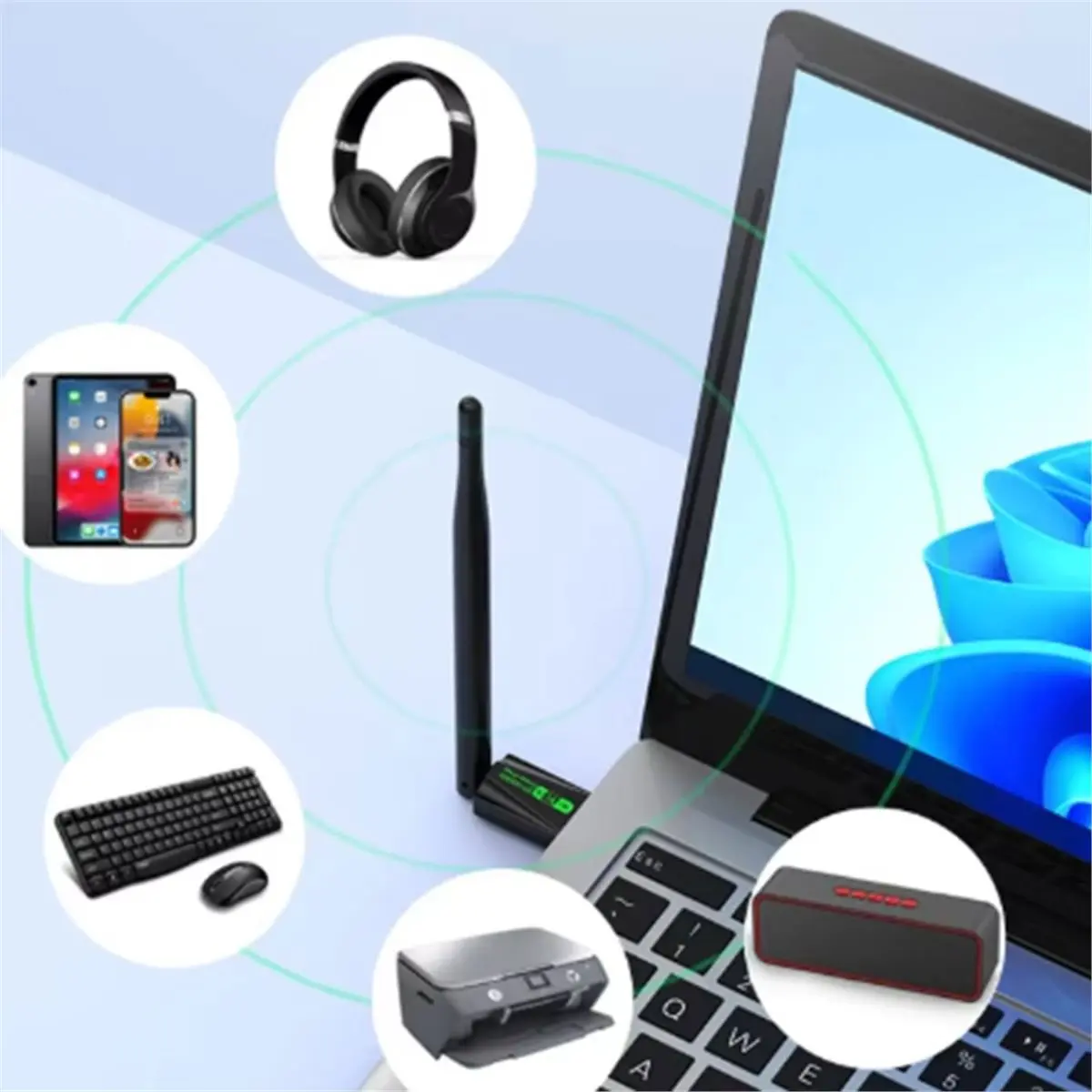 WiFi 6 286Mbps WiFi USB Wireless Network Card Adapter 2.4G Wi-Fi Receiver for PC Laptop Win7/10/11